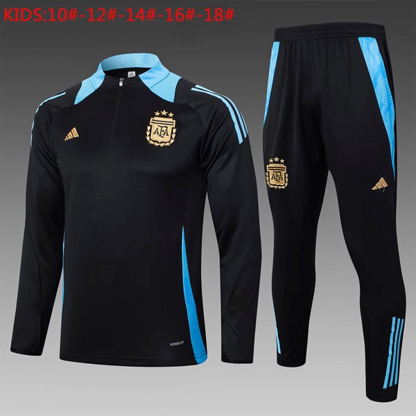 Niños Sudadera De Training Argentina 2024 2025 Negro Azul 3